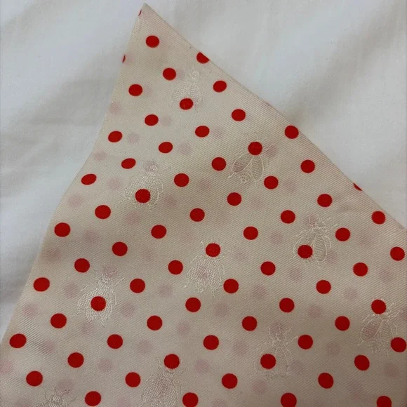 Hermes Maxi Twilly Scarf + Tying Cards - Bees & Orange Polka Dots - Picture 5 of 15